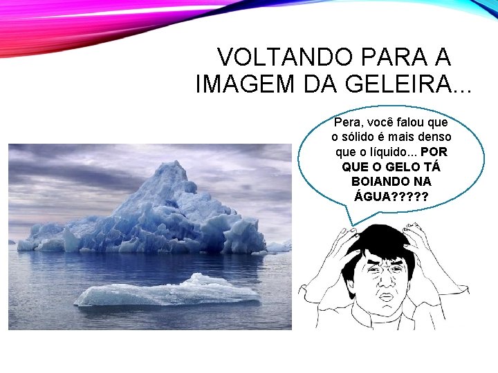 VOLTANDO PARA A IMAGEM DA GELEIRA. . . Pera, você falou que o sólido VOLTANDO PARA A IMAGEM DA GELEIRA. . . Pera, você falou que o sólido