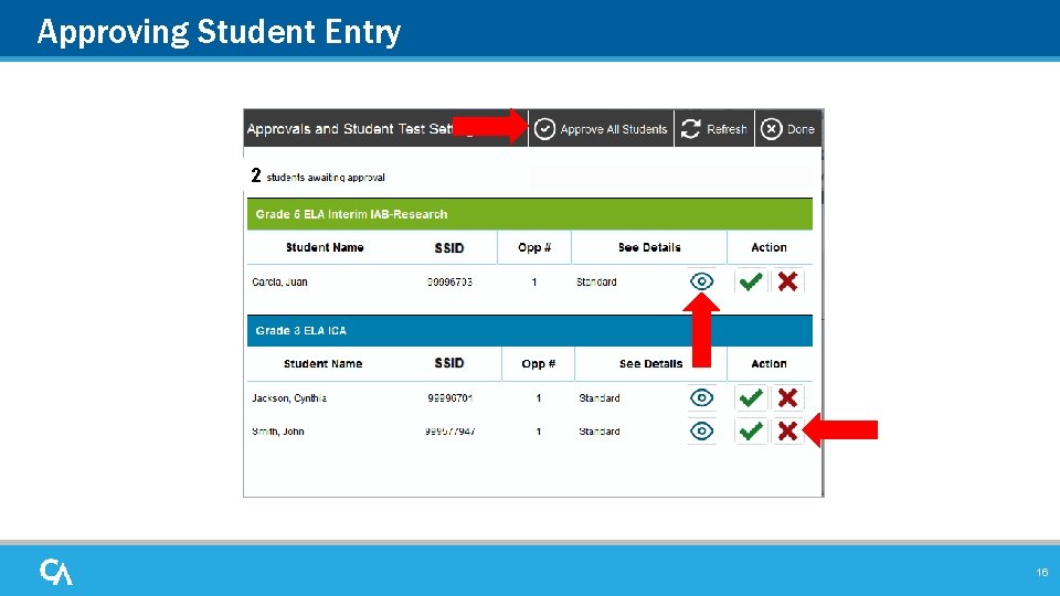 Approving Student Entry 2 16 