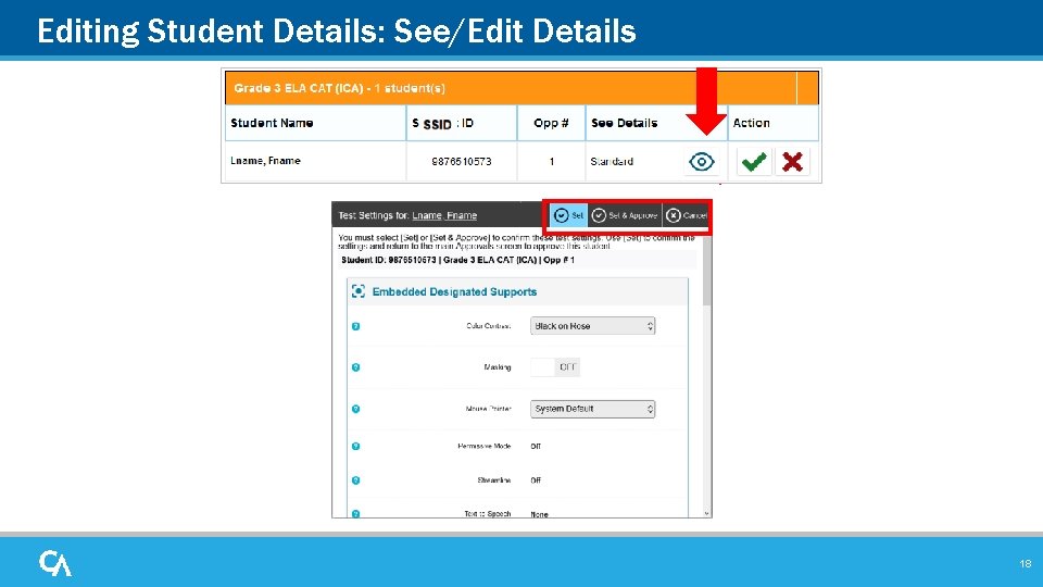 Editing Student Details: See/Edit Details 18 