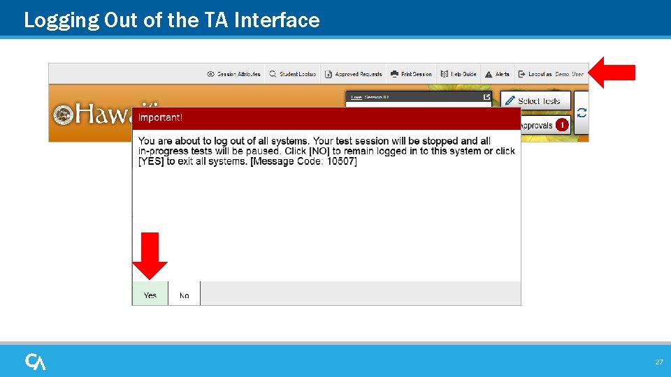 Logging Out of the TA Interface 27 