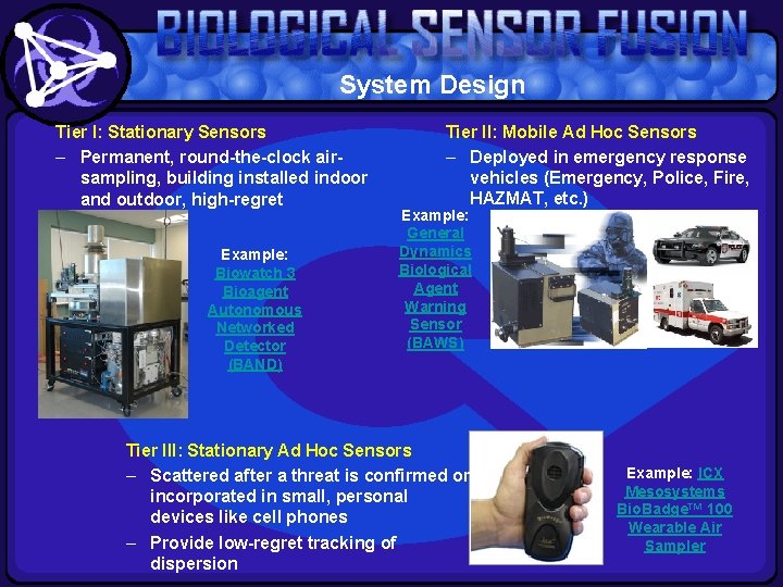 System Design Tier I: Stationary Sensors – Permanent, round-the-clock airsampling, building installed indoor and