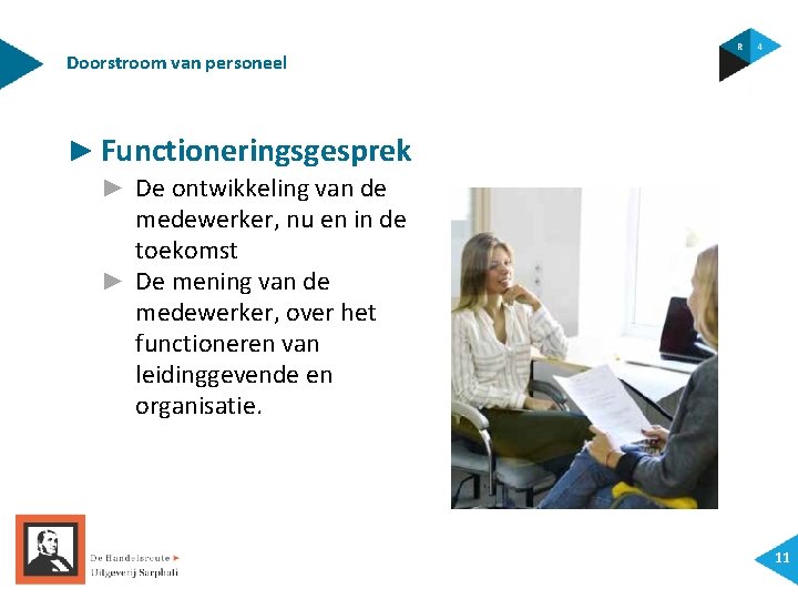 Doorstroom van personeel ► Functioneringsgesprek ► De ontwikkeling van de medewerker, nu en in