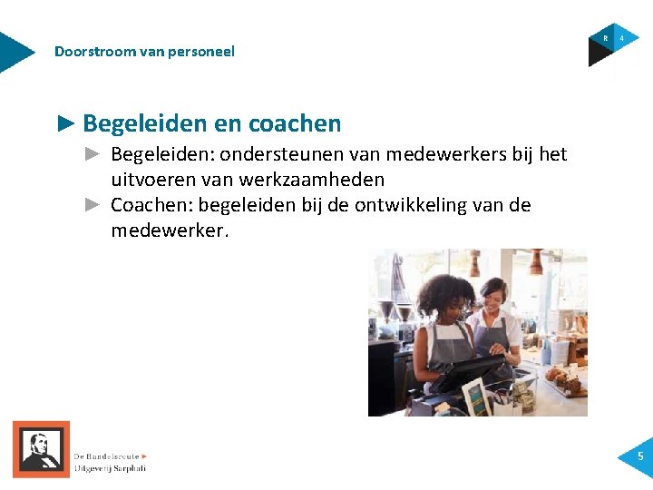 Doorstroom van personeel ► Begeleiden en coachen ► Begeleiden: ondersteunen van medewerkers bij het