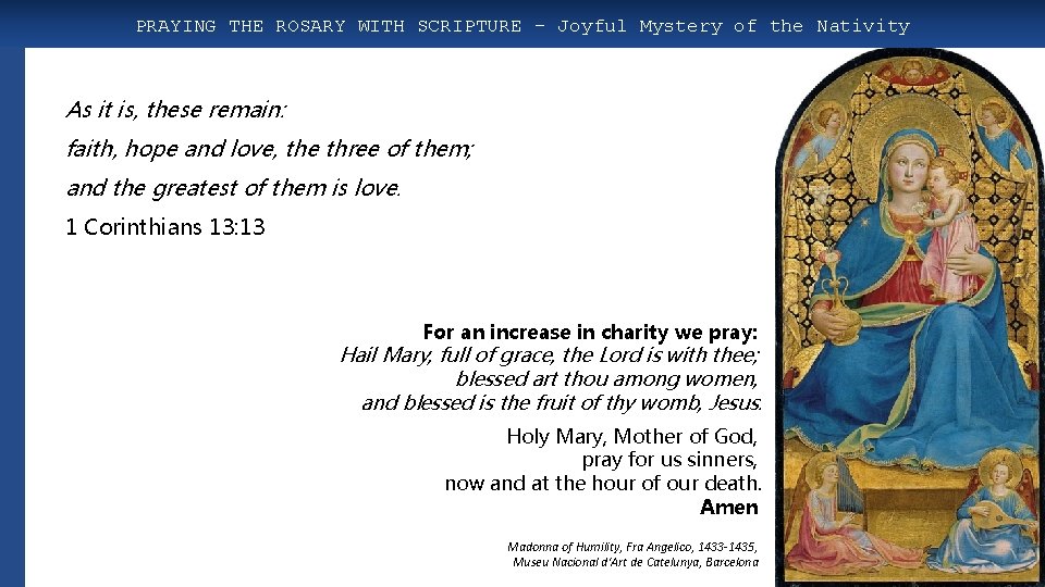 PRAYING THE ROSARY WITH SCRIPTURE – Joyful Mystery of the Nativity As it is,