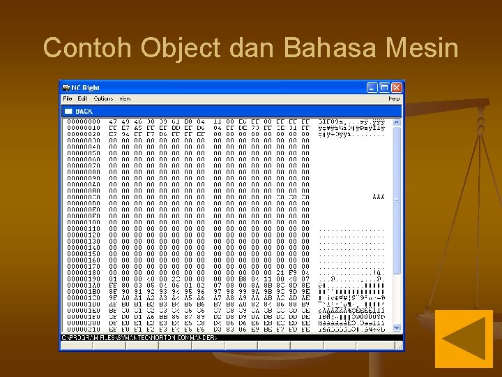 Contoh Object dan Bahasa Mesin 