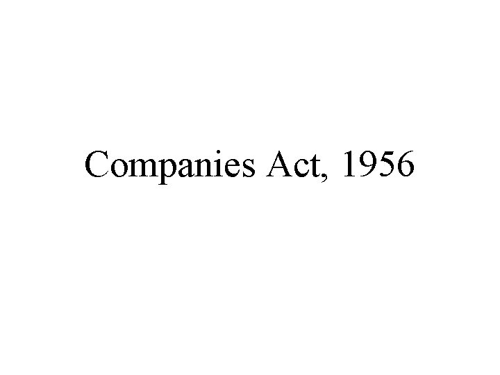 Companies Act, 1956 