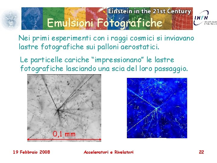 Emulsioni Fotografiche Nei primi esperimenti con i raggi cosmici si inviavano lastre fotografiche sui