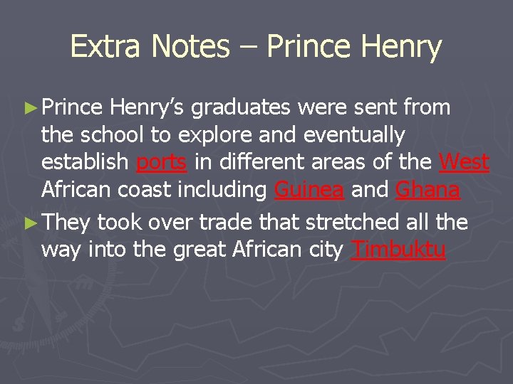 Extra Notes – Prince Henry ► Prince Henry’s graduates were sent from the school