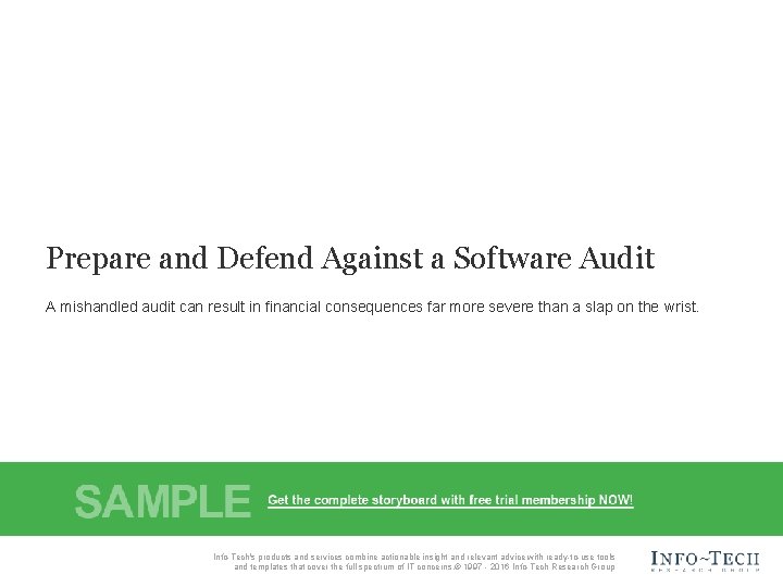 Prepare and Defend Against a Software Audit A mishandled audit can result in financial