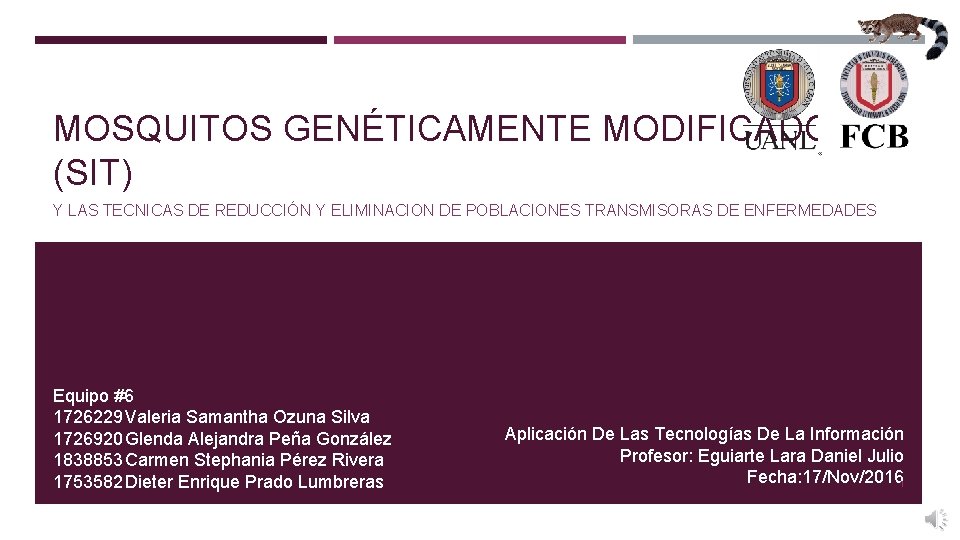 MOSQUITOS GENÉTICAMENTE MODIFICADOS (SIT) Y LAS TECNICAS DE REDUCCIÓN Y ELIMINACION DE POBLACIONES TRANSMISORAS