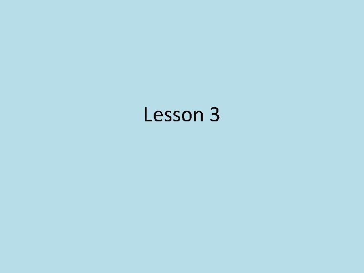 Lesson 3 