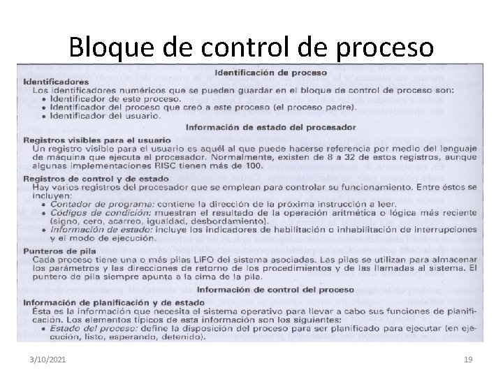 Bloque de control de proceso 3/10/2021 19 Bloque de control de proceso 3/10/2021 19