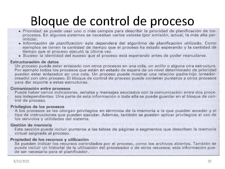 Bloque de control de proceso 3/10/2021 20 Bloque de control de proceso 3/10/2021 20
