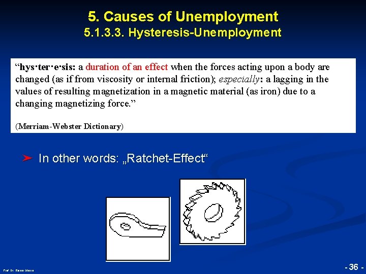 5. Causes of Unemployment 5. 1. 3. 3. Hysteresis-Unemployment “hys·ter·e·sis: a duration of an