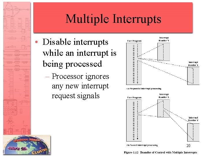 Multiple Interrupts • Disable interrupts while an interrupt is being processed – Processor ignores