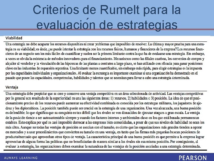 Criterios de Rumelt para la evaluacio n de estrategias 