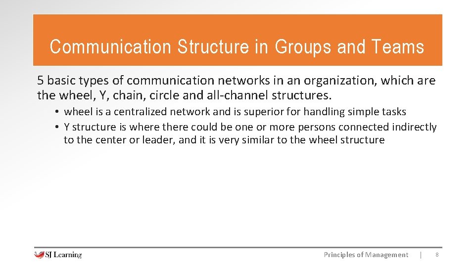 Communication Structure in Groups and Teams 5 basic types of communication networks in an
