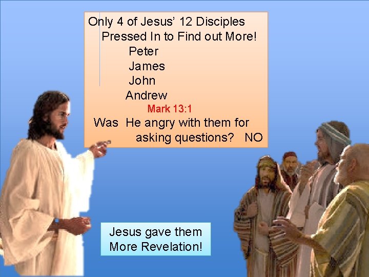 Only 4 of Jesus’ 12 Disciples Pressed In to Find out More! Peter James