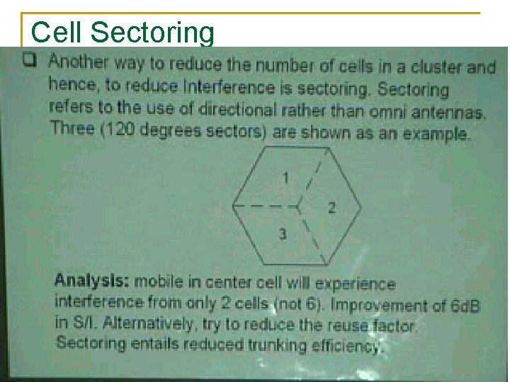 Cell Sectoring 