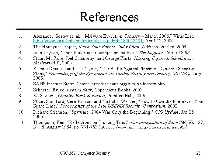 References 1. 2. 3. 4. 5. 6. 7. 8. 9. 10. 11. Alexander Gostev