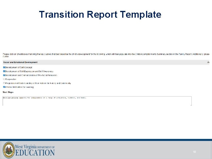 Transition Report Template 18 Transition Report Template 18