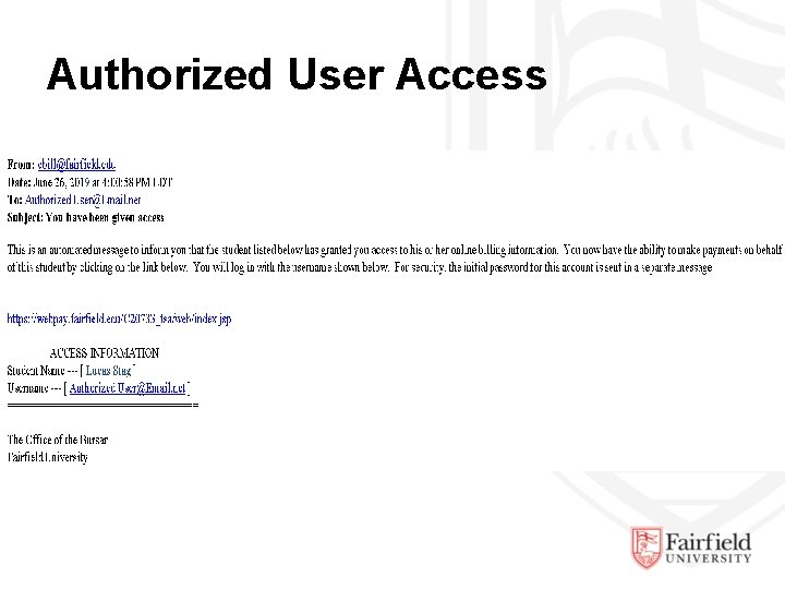 Authorized User Access 