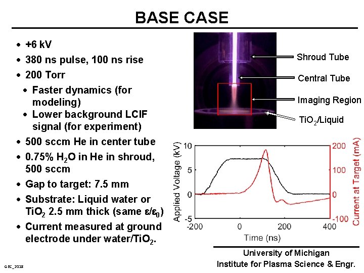 BASE CASE +6 k. V 380 ns pulse, 100 ns rise 200 Torr Faster