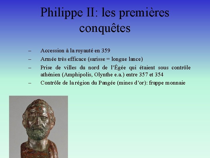 Philippe II: les premières conquêtes – – Accession à la royauté en 359 Armée