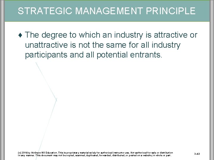 STRATEGIC MANAGEMENT PRINCIPLE ♦ The degree to which an industry is attractive or unattractive