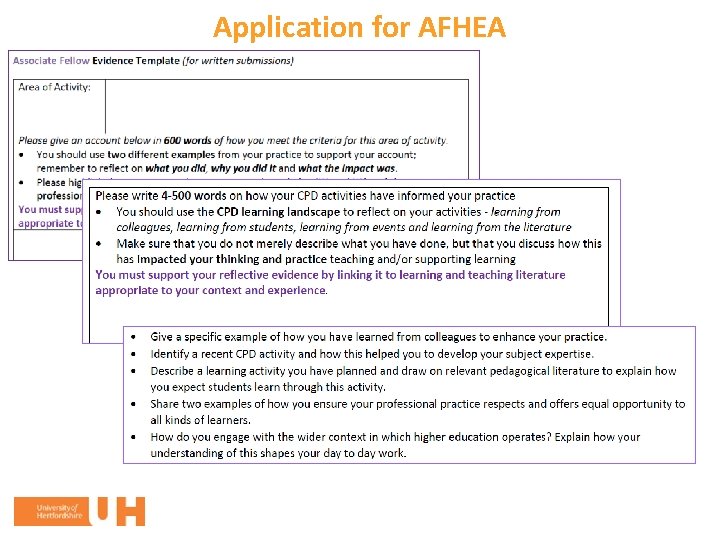 Application for AFHEA 