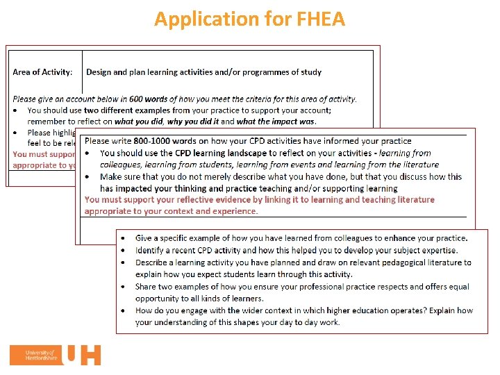 Application for FHEA 