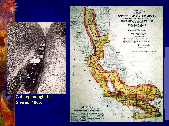 Cutting through the Sierras, 1865. 