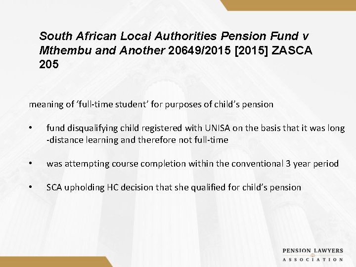 South African Local Authorities Pension Fund v Mthembu and Another 20649/2015 [2015] ZASCA 205