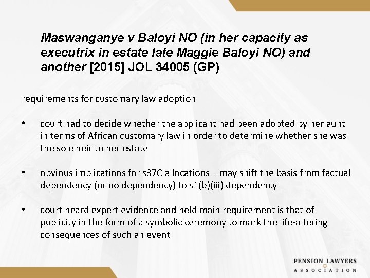 Maswanganye v Baloyi NO (in her capacity as executrix in estate late Maggie Baloyi