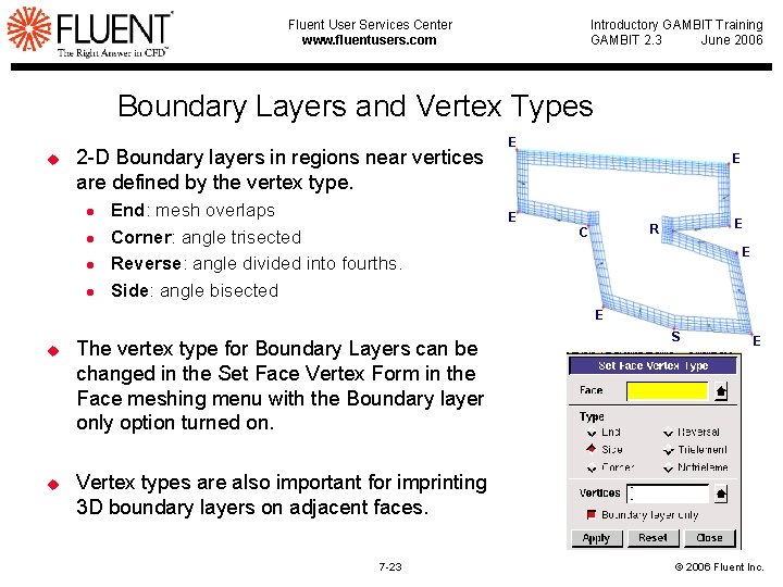 Fluent User Services Center www. fluentusers. com Introductory GAMBIT Training GAMBIT 2. 3 June