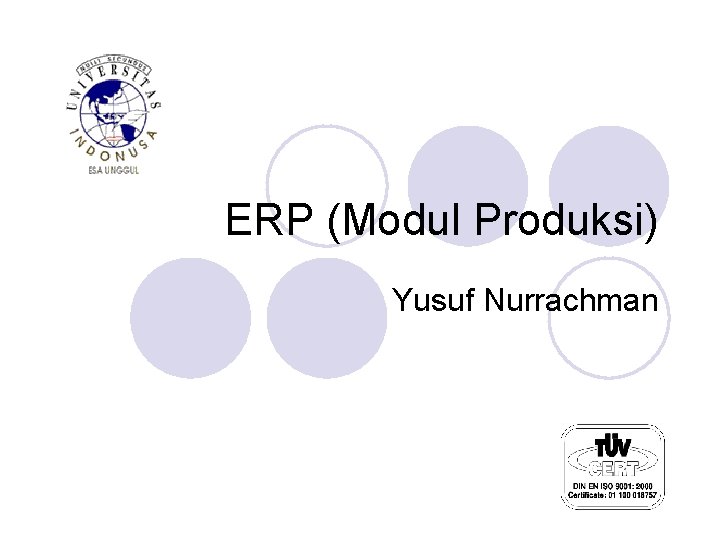 ERP (Modul Produksi) Yusuf Nurrachman 