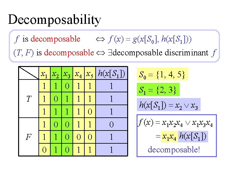 An Index Of Data Size To Extract Decomposable