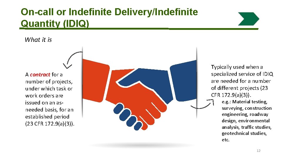On-call or Indefinite Delivery/Indefinite Quantity (IDIQ) What it is A contract for a number