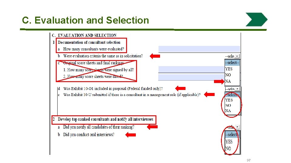 C. Evaluation and Selection 97 