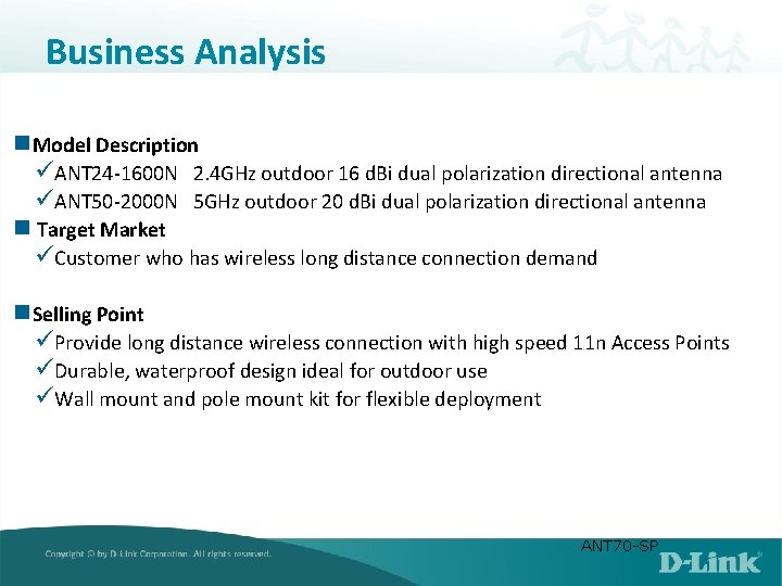 Business Analysis n. Model Description üANT 24 -1600 N 2. 4 GHz outdoor 16 Business Analysis n. Model Description üANT 24 -1600 N 2. 4 GHz outdoor 16