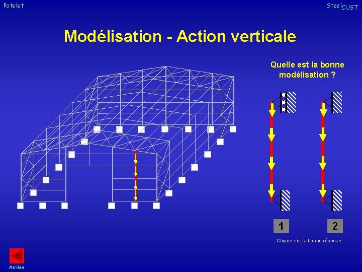 Potelet Steel. CUST Modélisation - Action verticale Quelle est la bonne modélisation ? 1