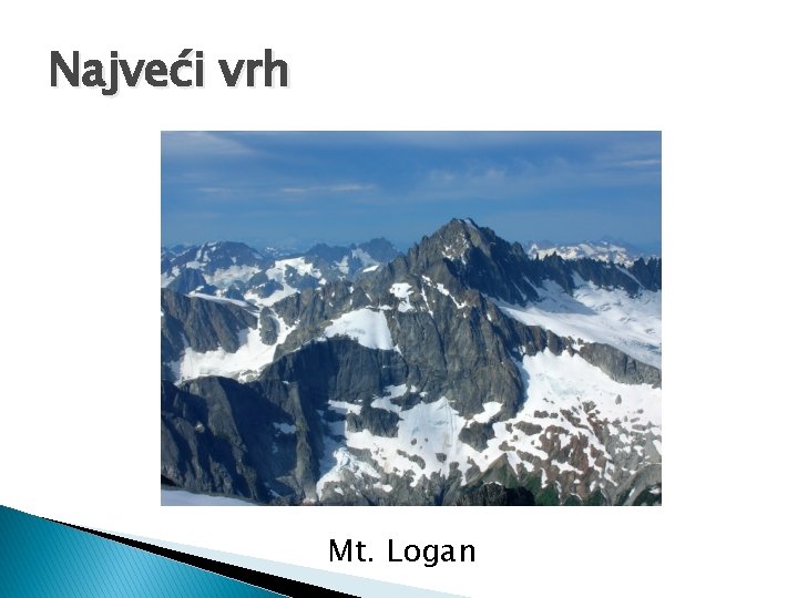 Najveći vrh Mt. Logan 