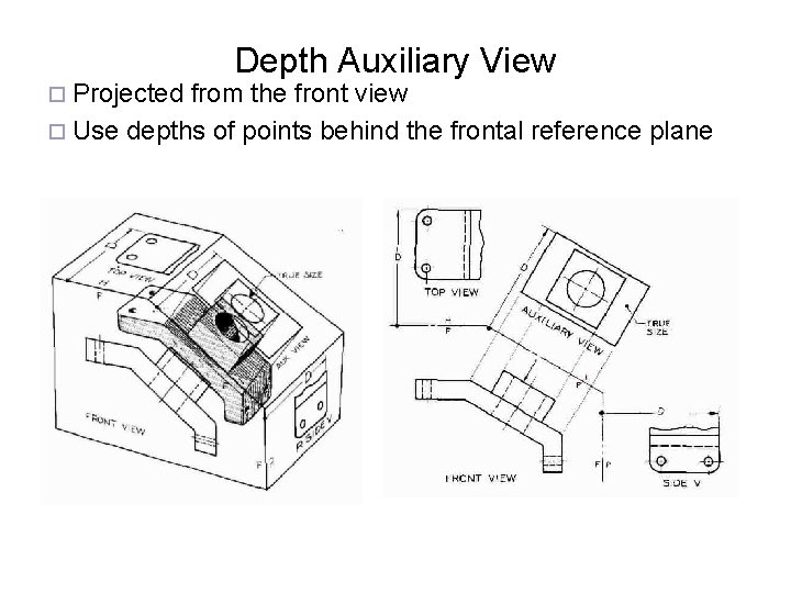 ¨ Projected Depth Auxiliary View from the front view ¨ Use depths of points