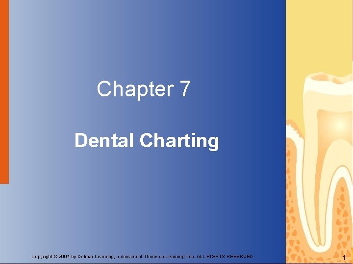 Chapter 7 Dental Charting Copyright © 2004 by Delmar Learning, a division of Thomson