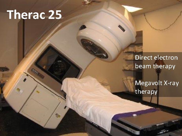 Therac 25 Direct electron beam therapy Megavolt X-ray therapy 