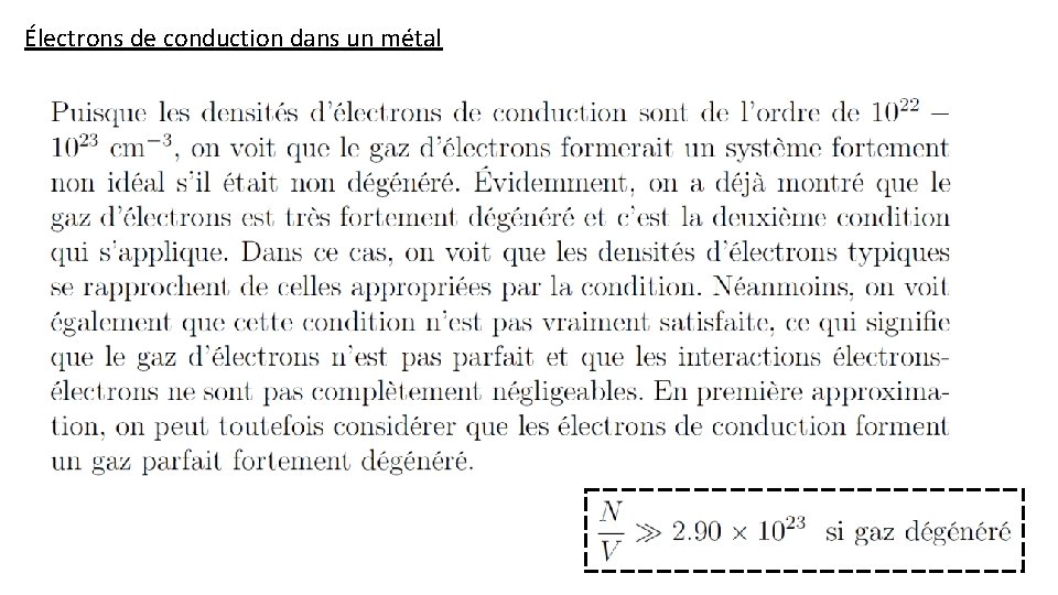 Électrons de conduction dans un métal 