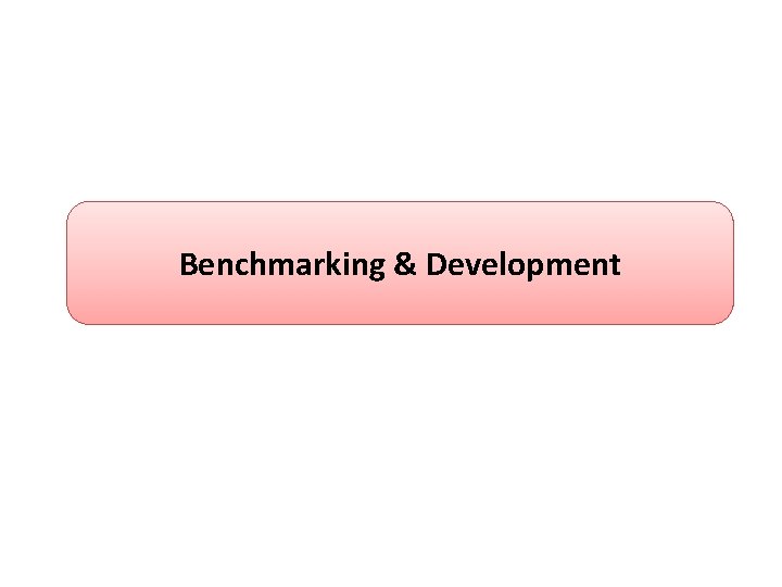 Benchmarking & Development 