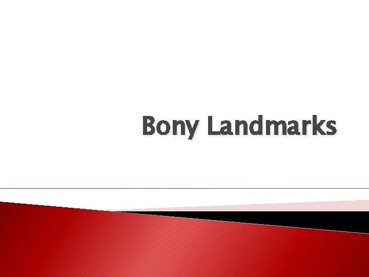 Bony Landmarks 