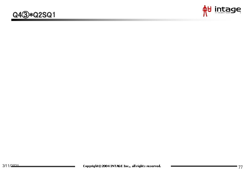 Q 4③*Q 2 SQ 1 3/11/2021 Copyright© 2004 INTAGE Inc. , all rights reserved.