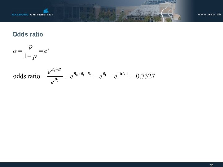 Odds ratio 26 